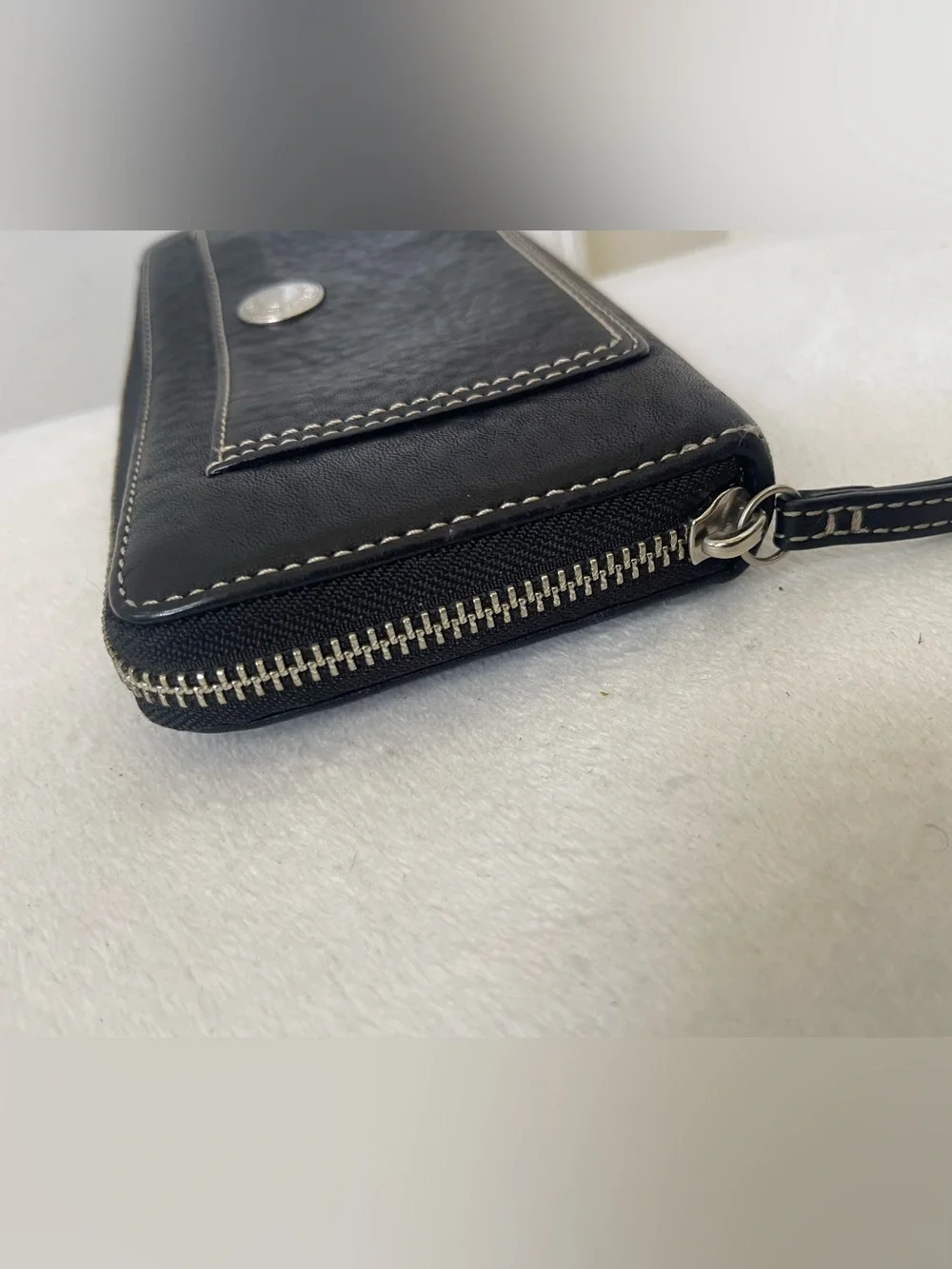 Coach Black Leather Zip Wallet